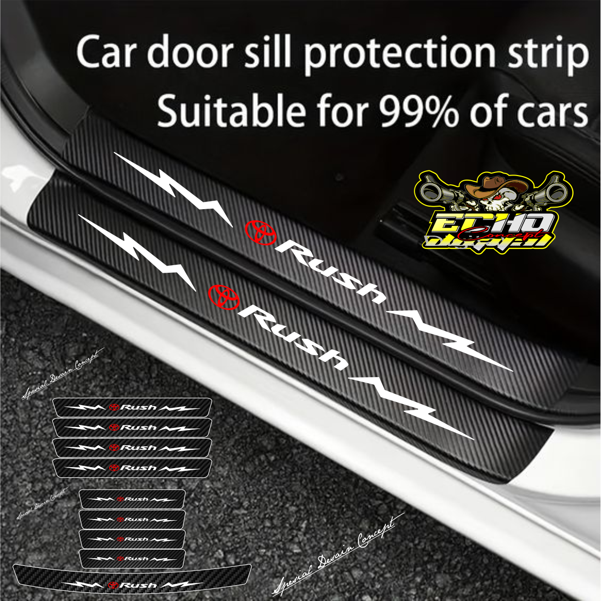 9pcs Sticker Pelindung Pinjakan kaki Pintu mobil Toyota Rush Universal Harga 30,000 rupiah*Gratis Ongkir