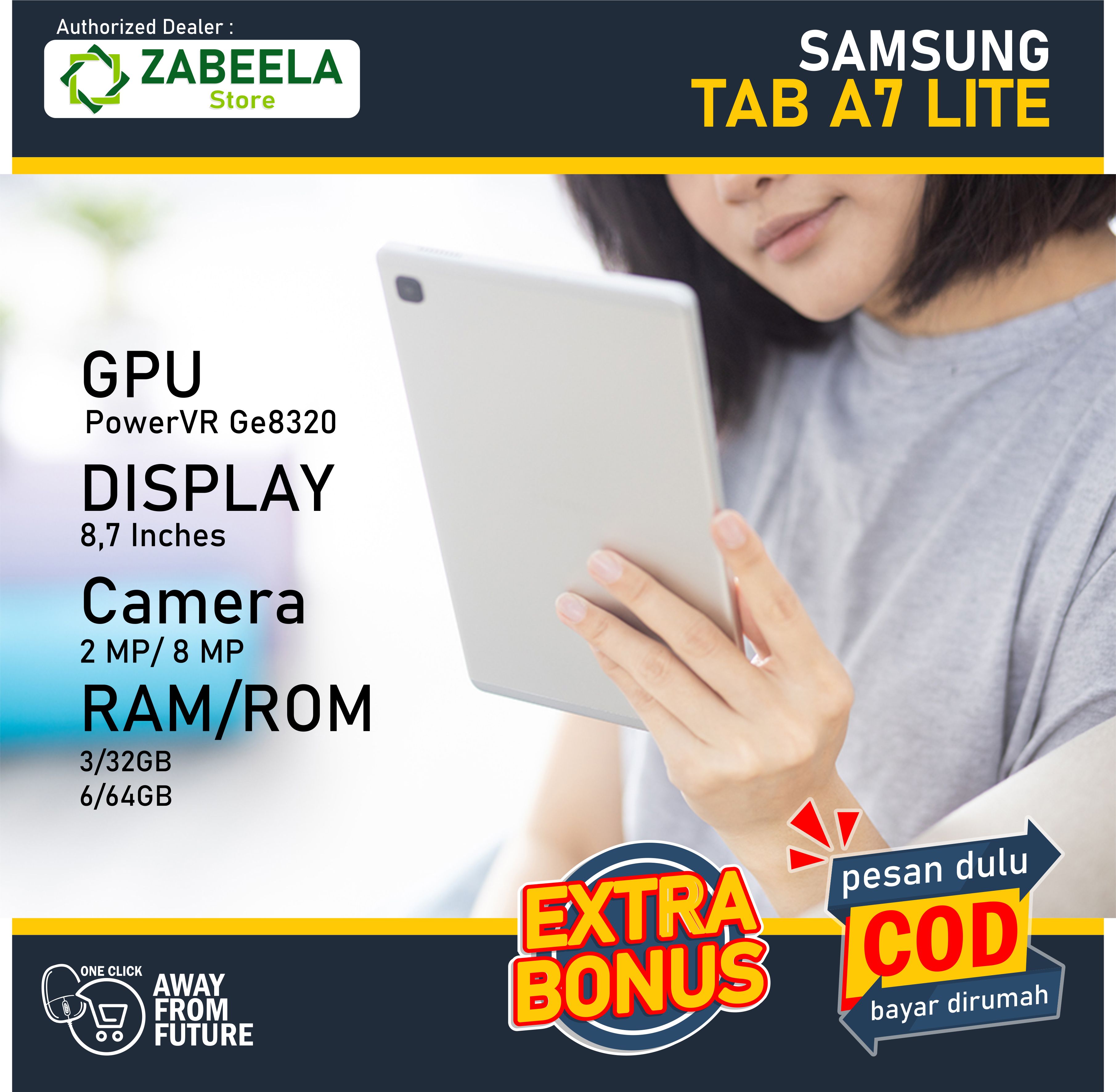Samsung Tab A7 Lite 3/32 [Ram 3gb Rom 32gb] Garansi Resmi Harga 2,699,000 rupiah*Gratis Ongkir