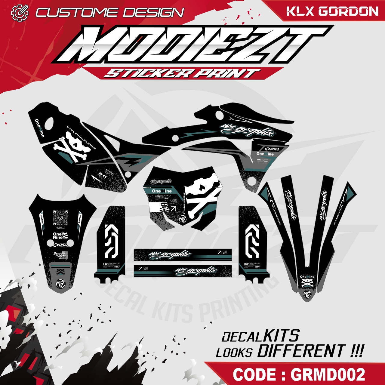 DECAL STIKER KLX GORDON FULL BODY GRMD002 Harga 199,000 rupiah*Gratis Ongkir