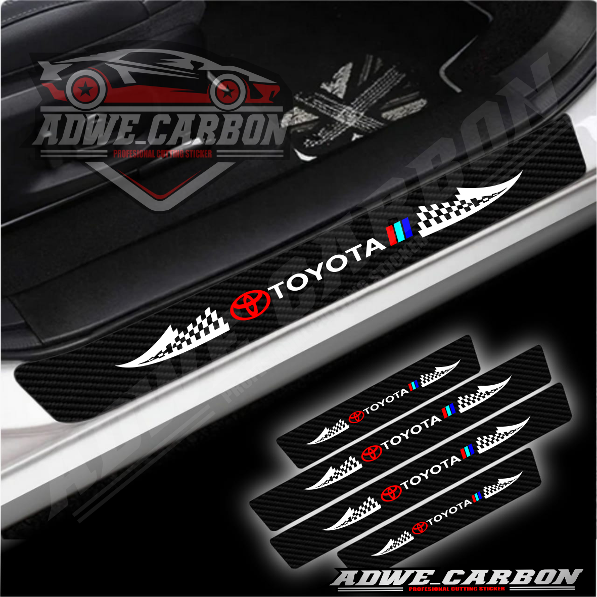 Toyota Avanza rush calya Fortuner Innova safety sticker/car door step protector sticker Harga 30,000 rupiah*Gratis Ongkir