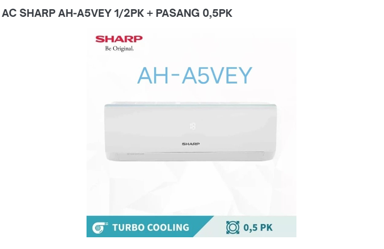 harga ac sharp ah a5vey