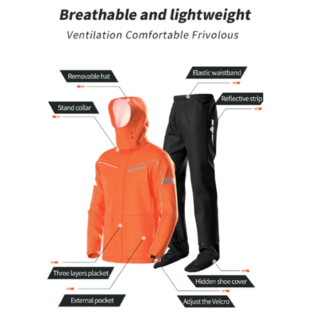 Motowolf Motorcycle Raincoat Raincoat Waterproof Raincoat Ori Premium Harga 98,500 rupiah*Gratis Ongkir