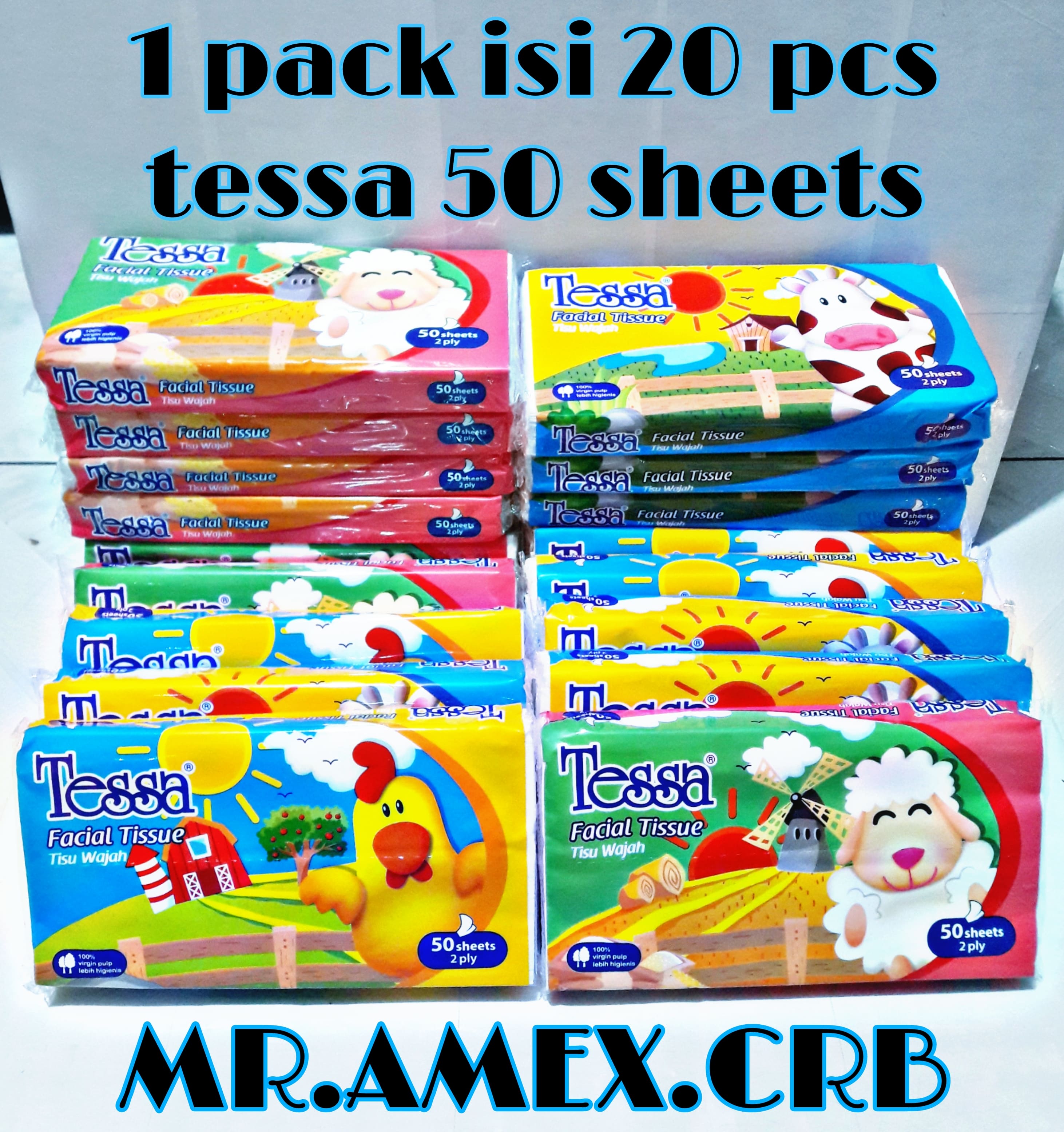 Tissue (1 pack of 20PCs) 443 travel 50 sheet Harga  39,500 rupiah*Gratis Ongkir