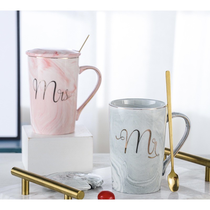 gelas ceramic couple mr dan mrs isi sepasang