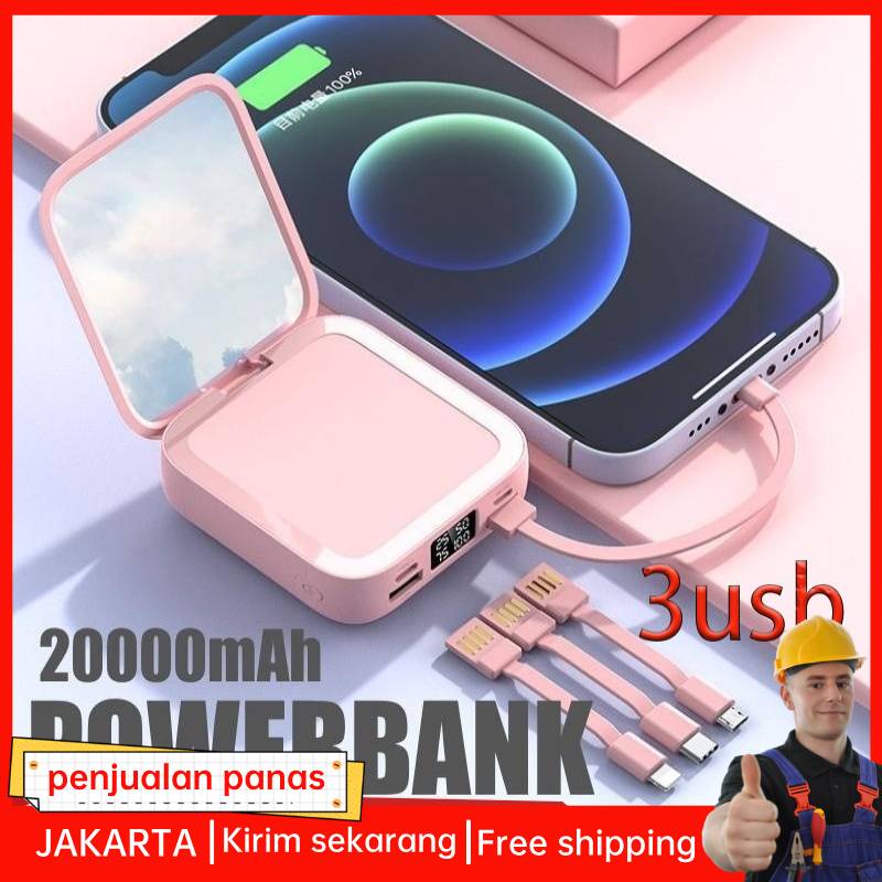 【 + good】Cloema Mini size Powerbank 20000mAh 50000mAh with 4 usb fast charging Lightweight LED Senter Display