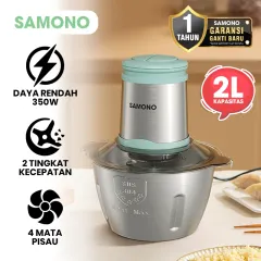 Best Seller SAMONO Chopper SW-CL350 Penggiling Daging Bumbu  Kapasitas 2L Stainless Stell Garansi 12  Bulan