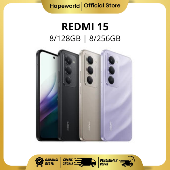 Redmi 15 (8/128) (8/256) - Official Warranty Harga 2,099,000 rupiah*Gratis Ongkir