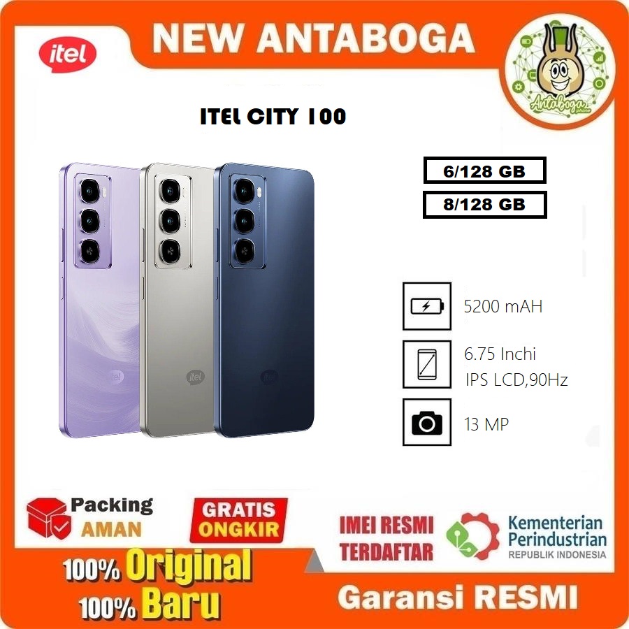 Itel City 100 6/128 & 8/128 GB Garansi Resmi Giá 1,285,000 Đồng*Miễn phí vận chuyển