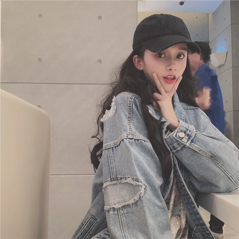Women Ripped Fashion Korean Style Denim 