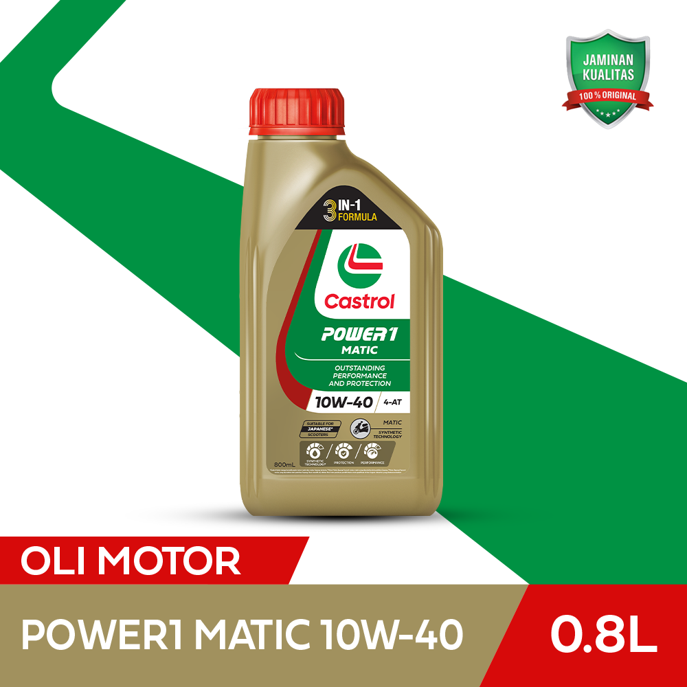 Oli Mesin Motor Castrol POWER1 Matic 10W-40 (0.8L) Harga 66,900 rupiah*Gratis Ongkir
