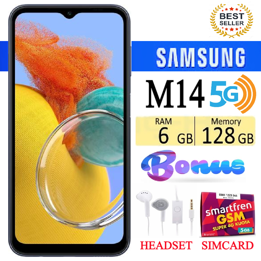SAMSUNG GALAXY M14 5G FULLSET Bergaransi - FREE SIMCARD - PROMO Harga  1,700,000 Ringgit*Penghantaran Percuma