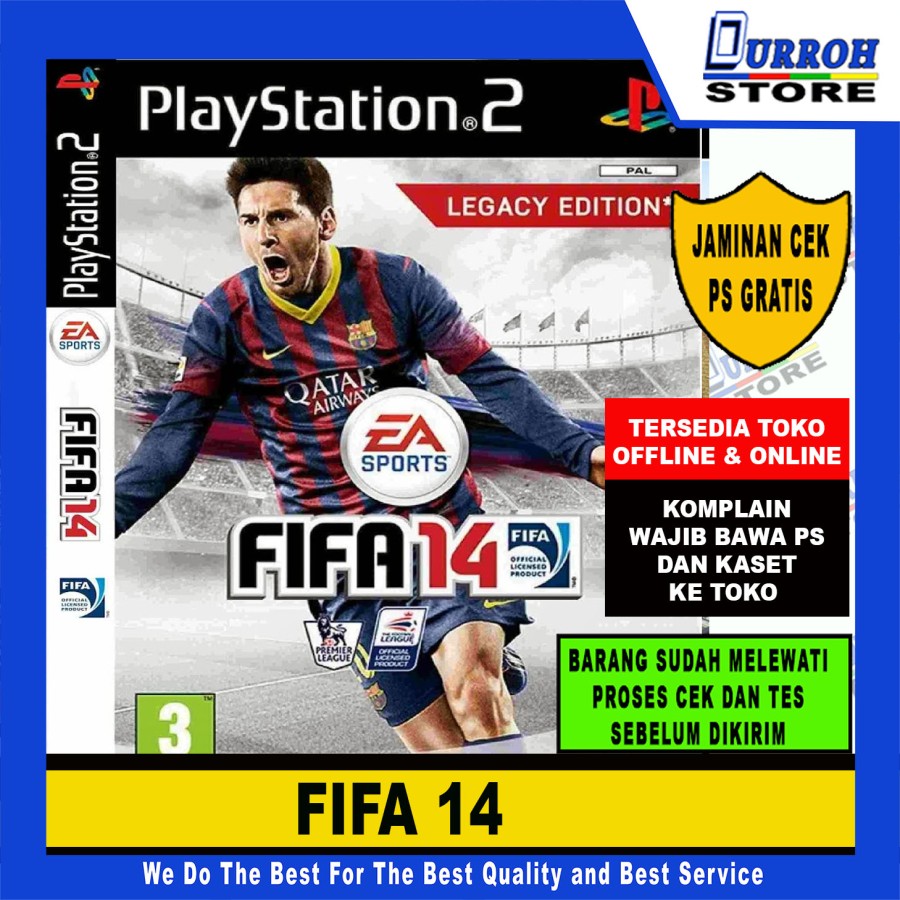 KASET GAME PS 2 / Playstation 2 FIFA 14 Harga 9,000 rupiah*Gratis Ongkir