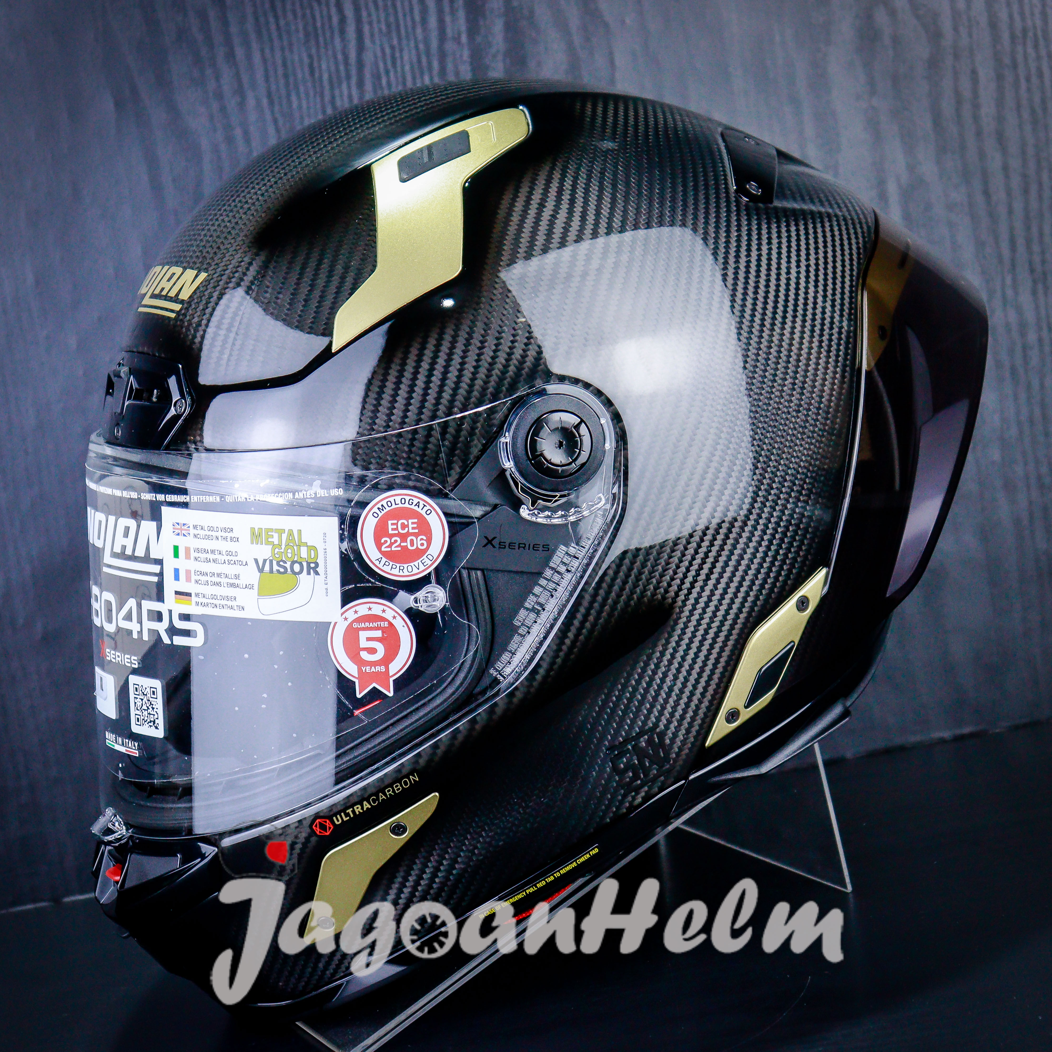 NOLAN X804 RS ULTRA CARBON AUREO #330 | BLACK GOLD | X-804 SNI -ECE Harga 12,540,000 rupiah*Gratis Ongkir