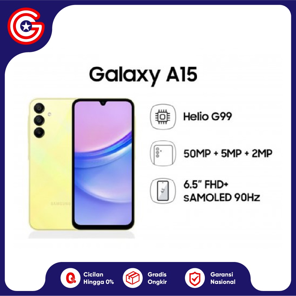 Samsung A15 4G 8/128GB | 8/256GB Garansi Resmi Harga 2,649,000 rupiah*Gratis Ongkir