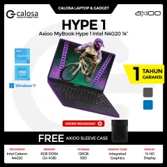 Axioo Hype 1 Intel Celeron N4020 RAM 8GB SSD 128GB Windows 11 Original - Laptop Mybook / Notebook Garansi Resmi
