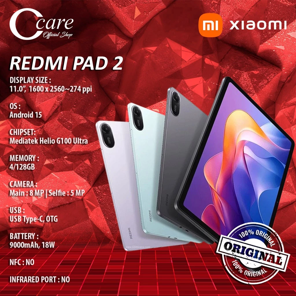 Xiaomi Pad 2 RAM 4/128GB (GARANSI RESMI) Harga 1,990,000 rupiah*Gratis Ongkir