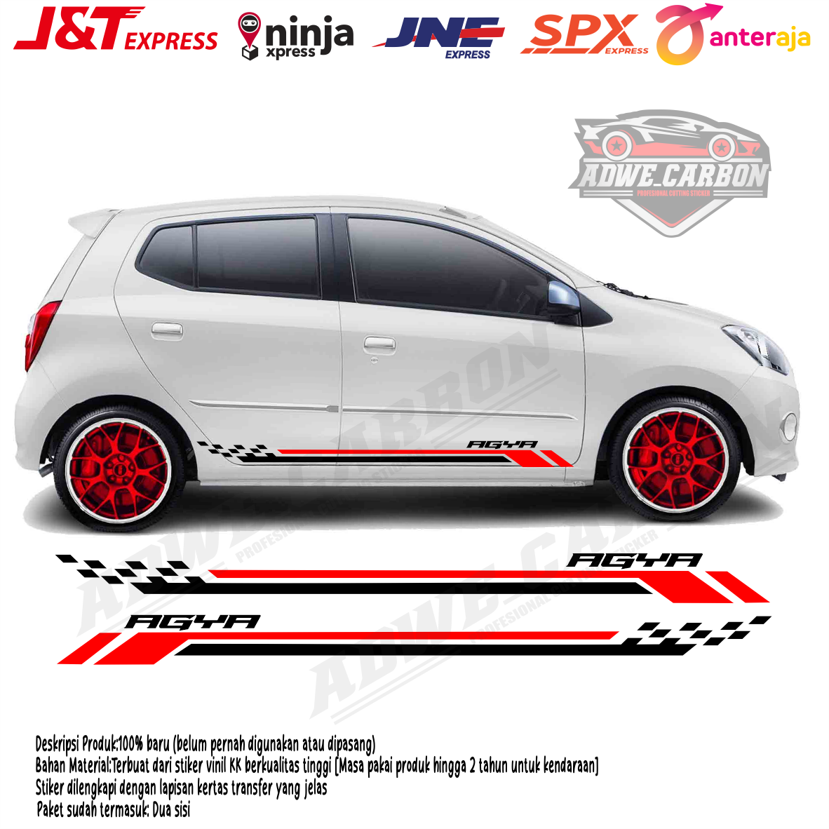 Agya Ayla Yaris brio jazz calya Avanza Sigra etc car sticker Harga 65,000 rupiah*Gratis Ongkir