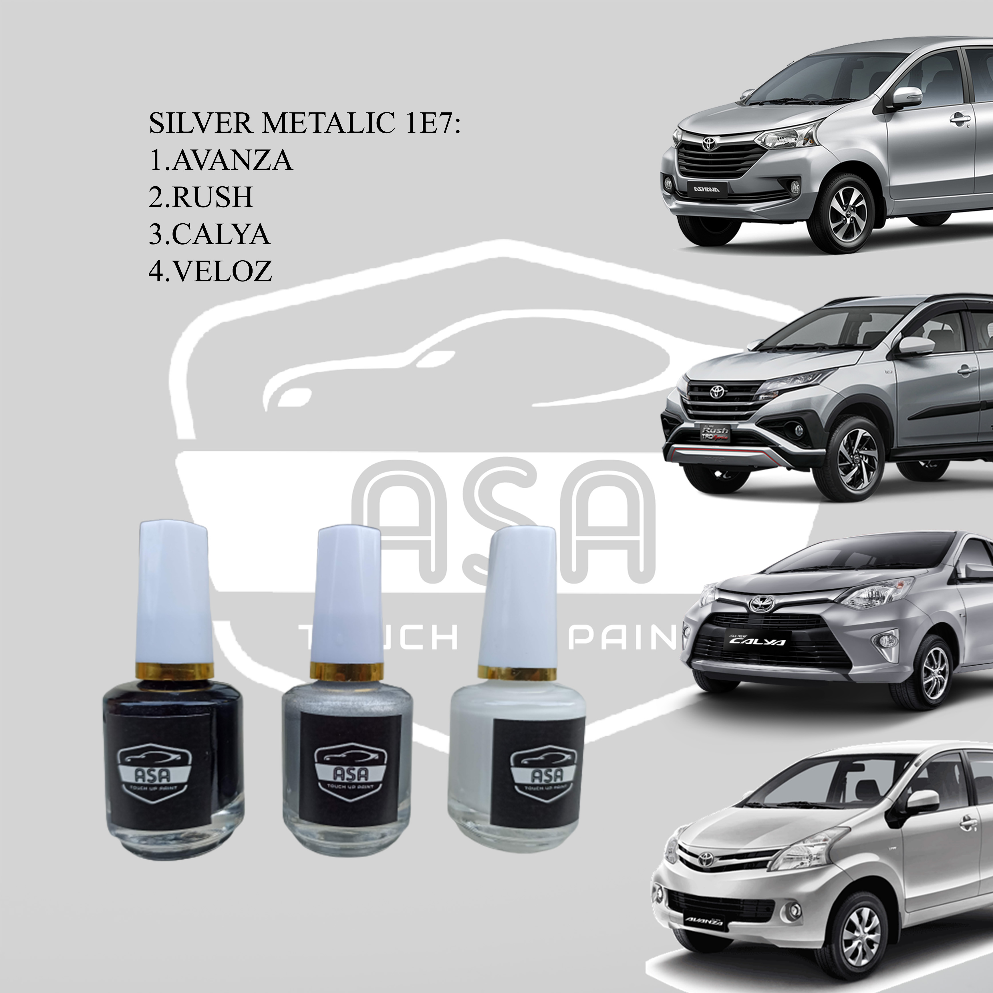 1E7 Cat Oles Penghilang Baret Lecet Mobil Toyota Avanza Veloz Rush Calya Agya Silver Metalik Harga 52,900 rupiah*Gratis Ongkir
