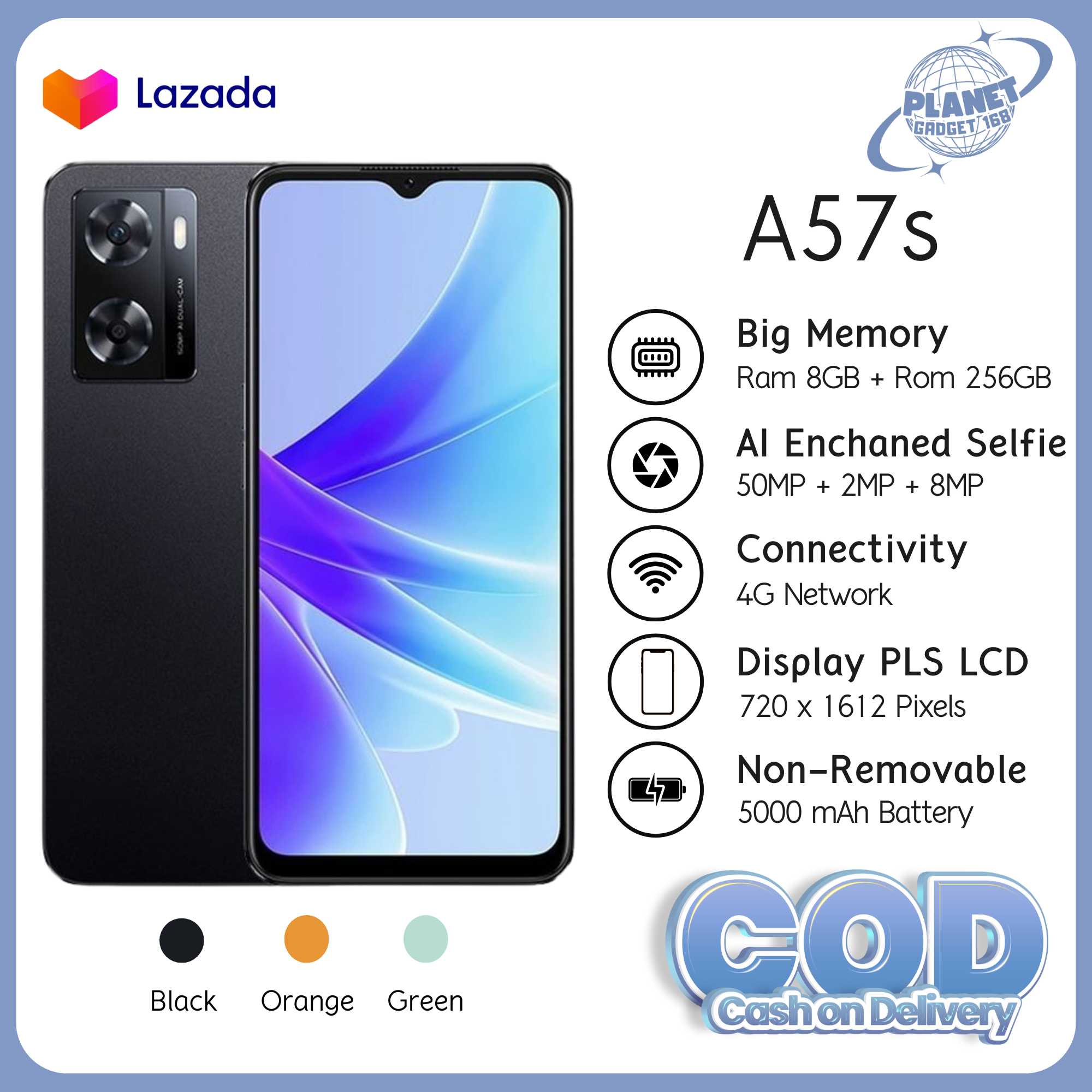 Mobile Phone A77S Ram 6/128 Gb Fullset 1 Year Guarantee Can Cod Harga  799,000 Ringgit*Penghantaran Percuma