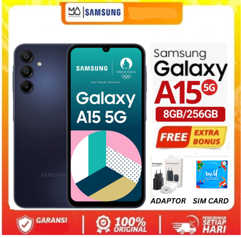 Samsung Galaxy A15 5G & 4G 8GB/256GB 6.5 FHD + Super AMOLED official warranty-extra packing Harga 1,791,000 rupiah*Gratis Ongkir