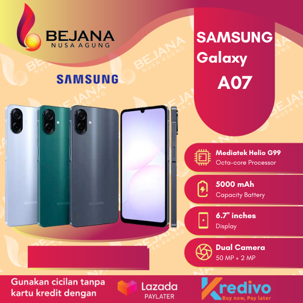 Samsung Galaxy A07 4g (4GB RAM + 64GB ROM) | (4GB RAM + 128GB ROM) | (6GB RAM + 128GB ROM) official warranty Harga  1,399,000 Ringgit*Penghantaran Percuma