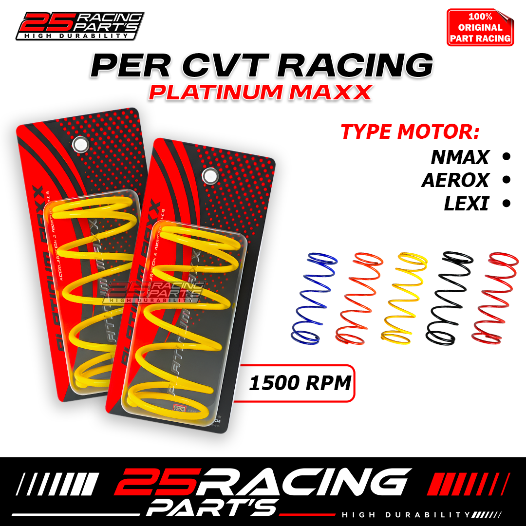 Percvt Racing 1500Rpm Platinum Maxx- Nmax- Aerox- Lexi- Mio M3- Yamaha- Pnp Harga 99,000 rupiah*Gratis Ongkir