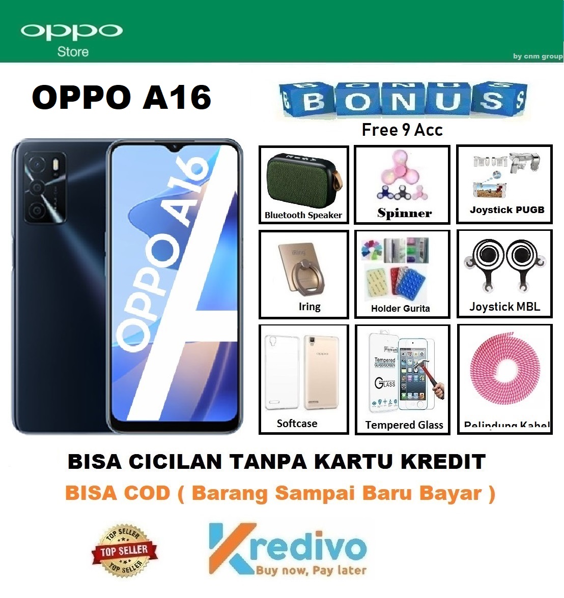 OPPO A16 - Bisa Cicilan Tanpa Kartu Kredit + 9 Acc ( Original, Garansi Resmi 1 Tahun, Bisa COD )