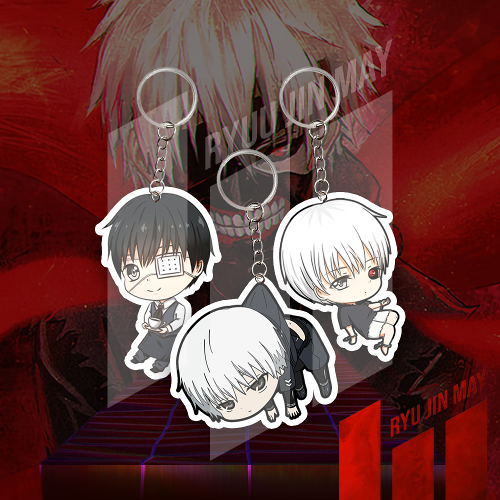Gantungan Kunci Keychain Gantungan HP Tokyo Ghoul Kaneki