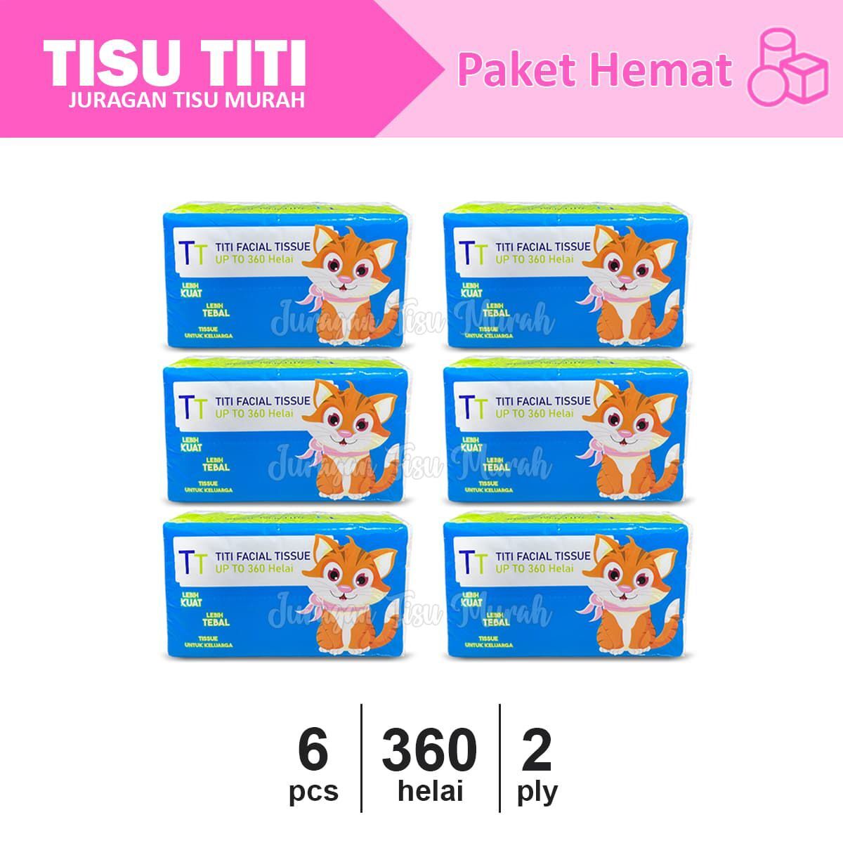 Titi Facial Tissue 360 Strands - Soft and Smooth Facial Tissue - 5 Pack Harga 20,000 rupiah*Gratis Ongkir