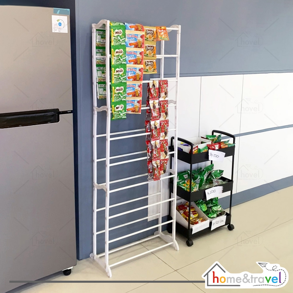 HOVELSHOP Rak Chiki Snack Jajanan 10 Susun Serbaguna - Merek No Merek Harga 56,499 rupiah*Gratis Ongkir