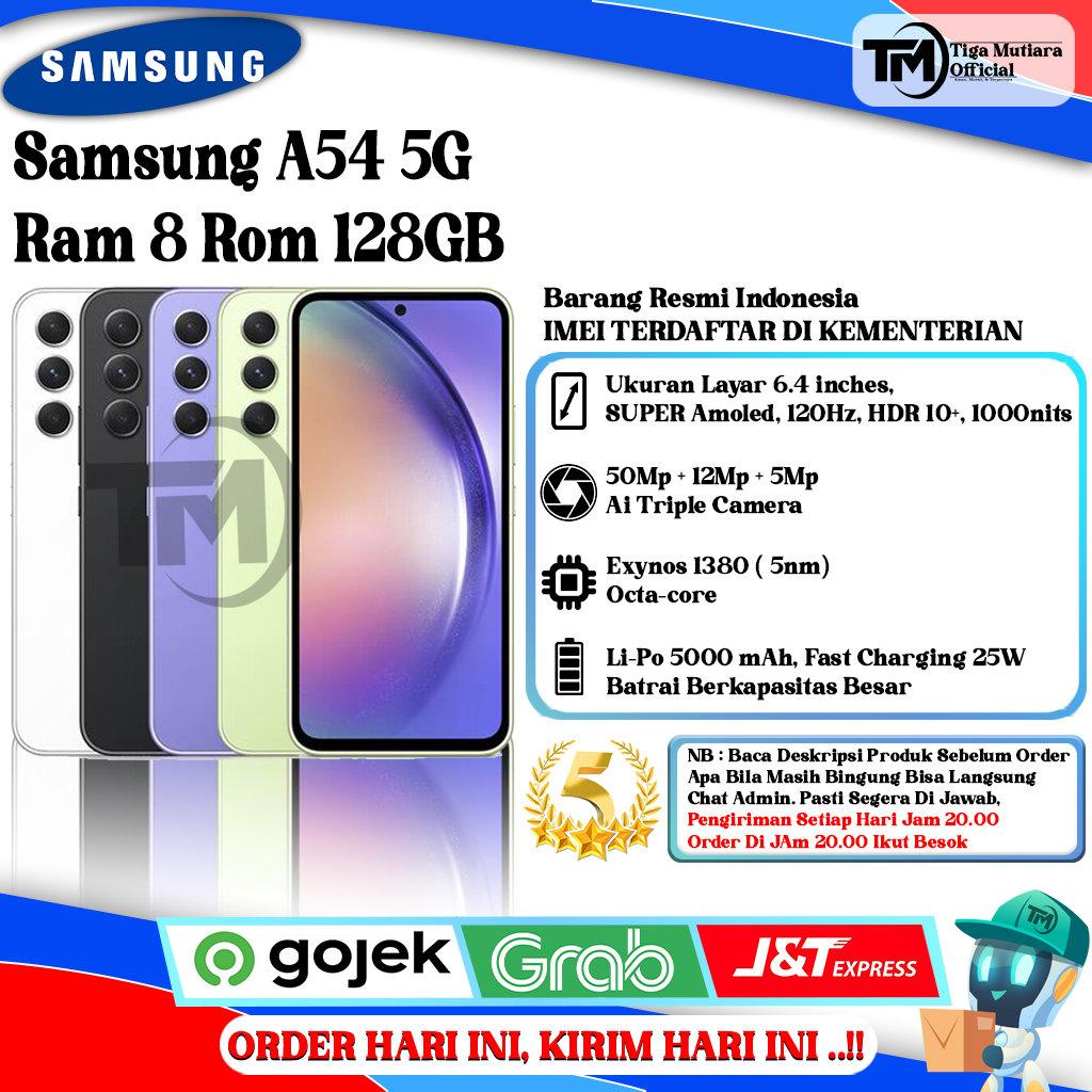 Samsung A54 5G Ram 8 Rom 128GB Harga  3,699,000 Ringgit*Penghantaran Percuma