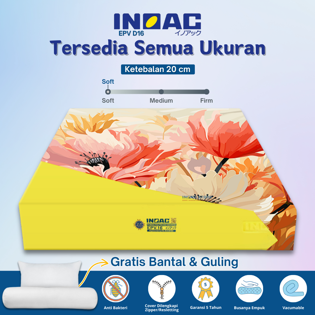 Inoac foam mattress EP D.16 all size thick 20 cm cheapest 5 year warranty by Inoac store Harga 666,000 rupiah*Gratis Ongkir