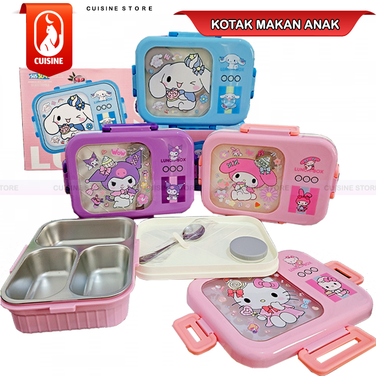Lunch box stainless children insulation lunch box character Kuromi mymelody cinnamon anti spill