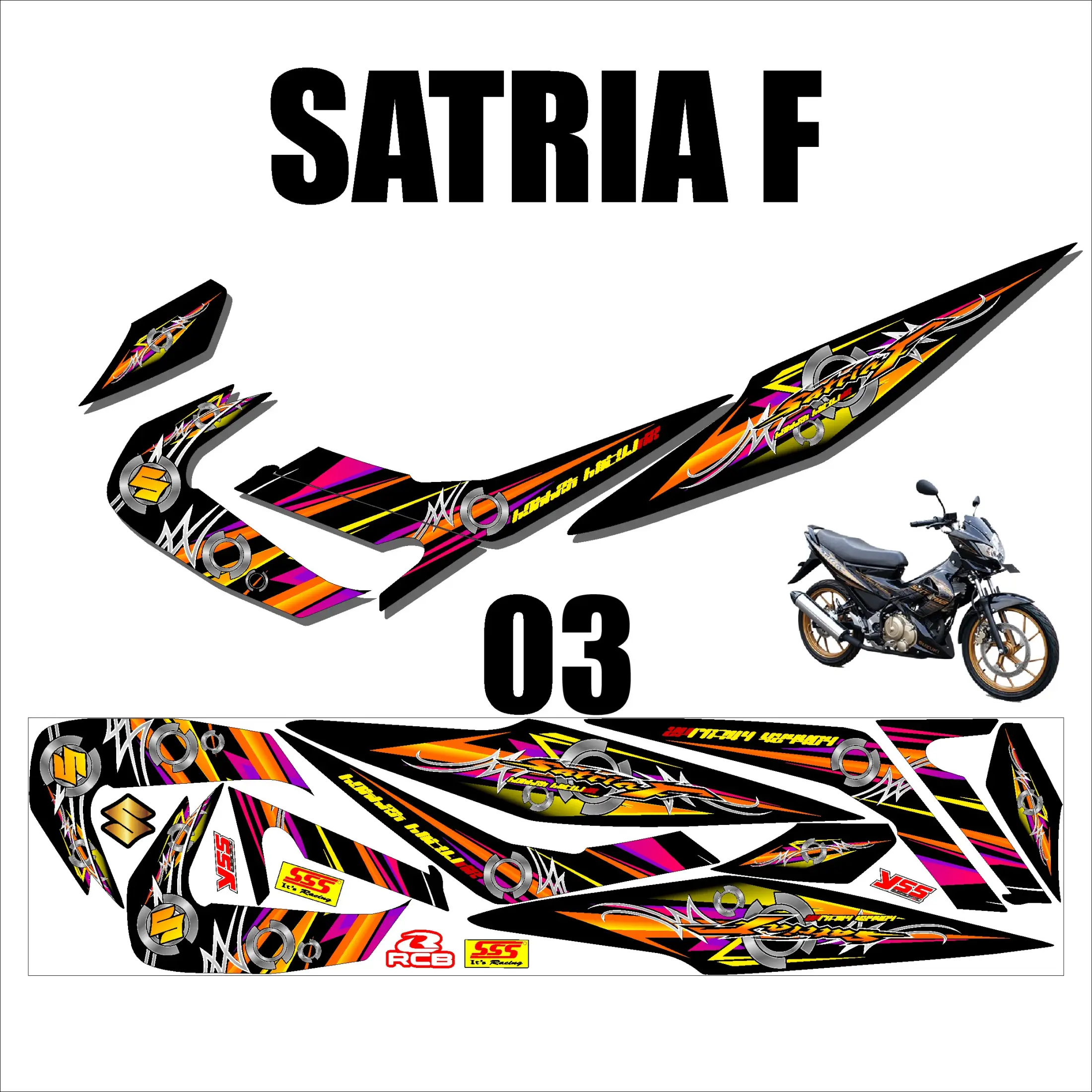 Cod Sticker Striping Lis Variasi Satria F Satria Fu Satria Barong Desain Am 03 Lazada Indonesia