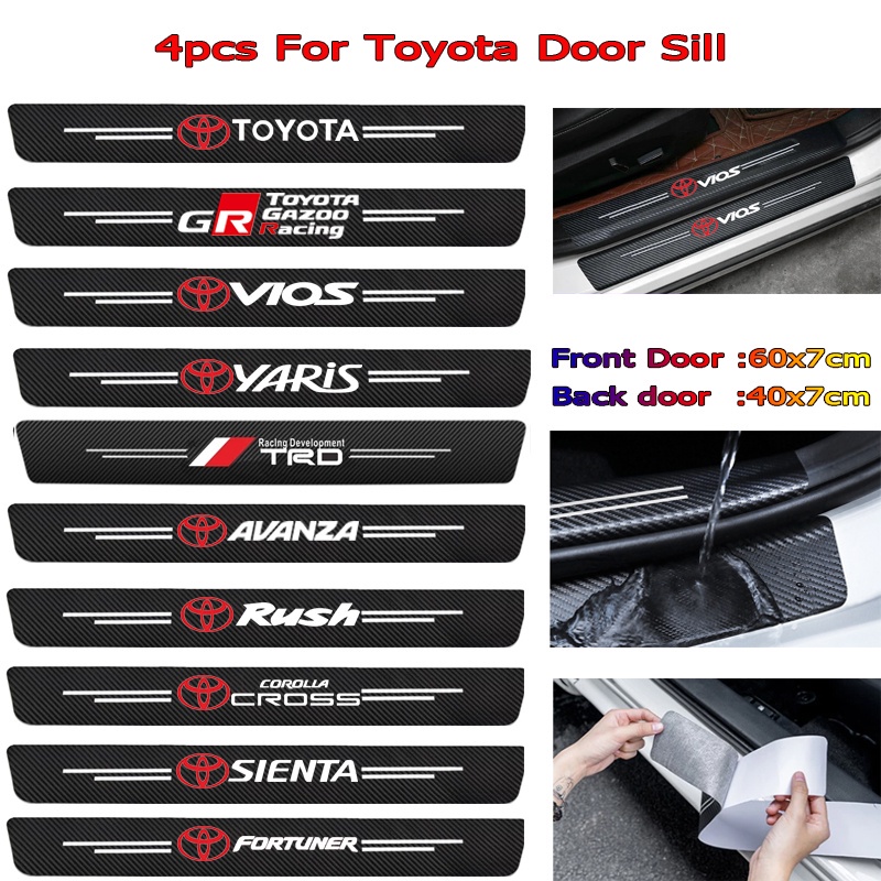 Stiker Pelindung Anti Gores Carbon Fiber Kulit Tebal Untuk Pintu Mobil Toyota GR Sticker sill plate mobil Harga 23,250 rupiah*Gratis Ongkir