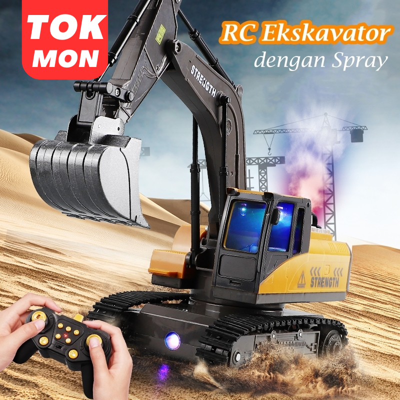Excavator Mainan Remote Control 14 Channel RC Beko Paduan 2.4Ghz Remote untuk Anak Laki-Laki