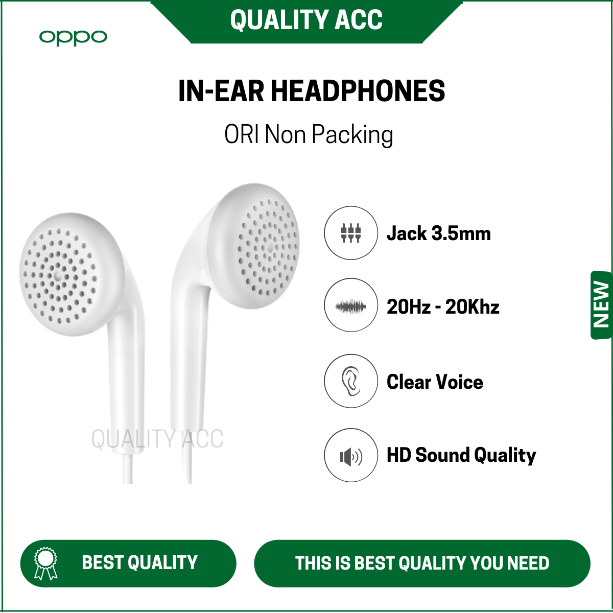 HF Headset Handsfree Copotan For Oppo 