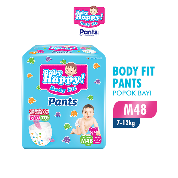 Baby Happy Pants M48 - Popok Celana Sekali Pakai Harga  60,300 rupiah*Gratis Ongkir