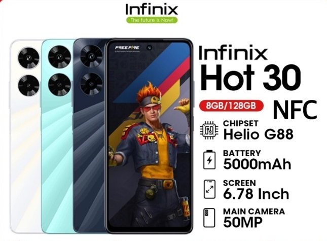 INFINIX HOT 30 NFC RAM 8/128 GB GARANSI RESMI BISA KREDIVO / PAYLATER Giá 1,895,000 Đồng*Miễn phí vận chuyển