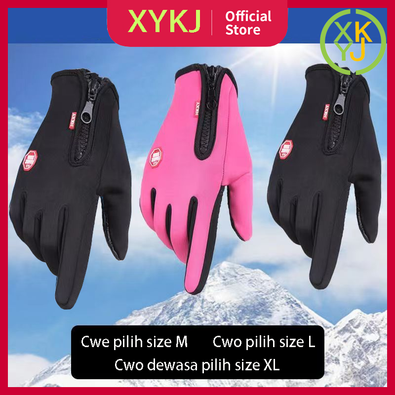 Xykj Waterproof Touchscreen motorcycle gloves with zipper-waterproof and ergonomic-size M/L/XL Harga 45,888 Ringgit*Penghantaran Percuma