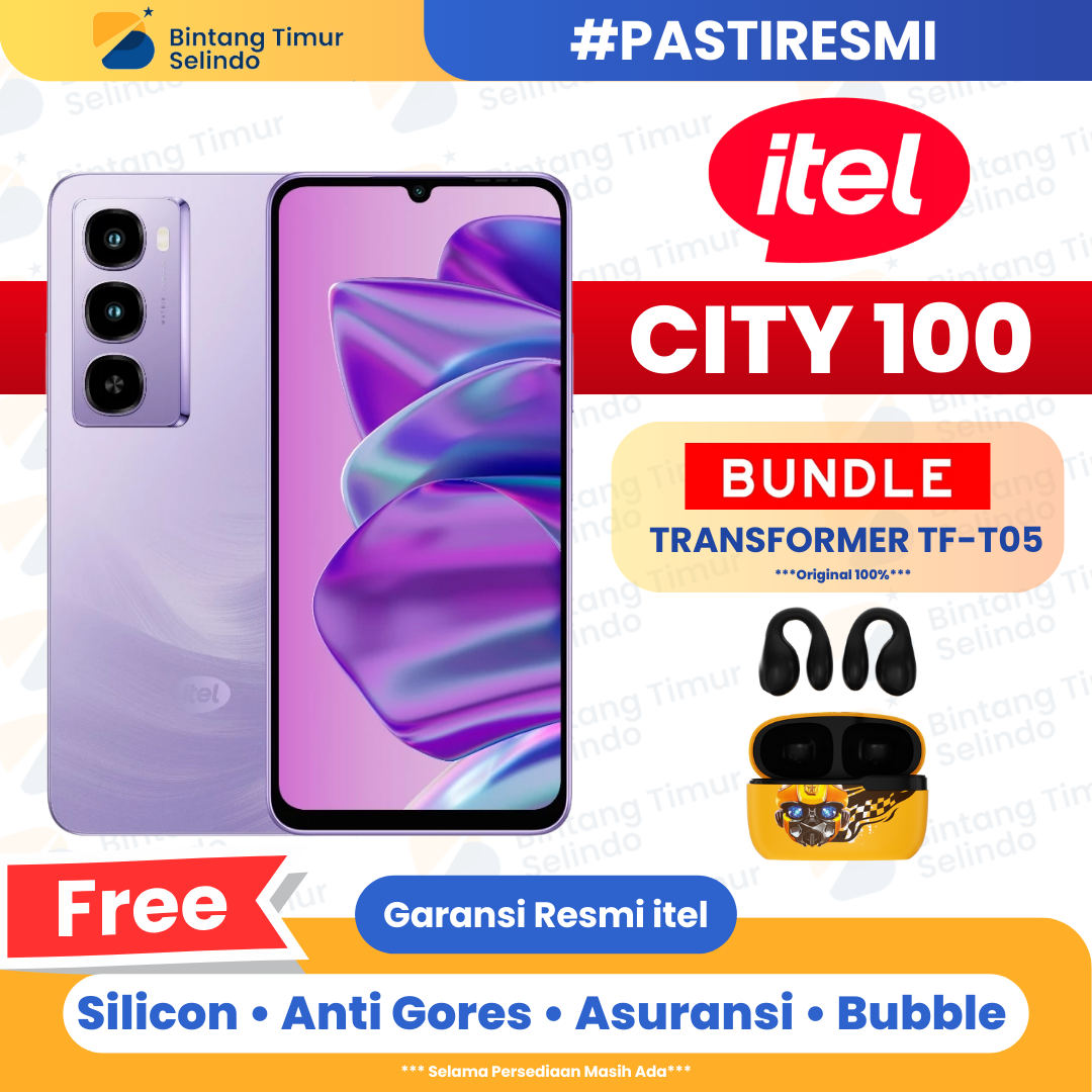 Itel City 100 6/128GB & 8/128GB - Garansi Resmi 1 Tahun Harga  1,250,000 Ringgit*Penghantaran Percuma