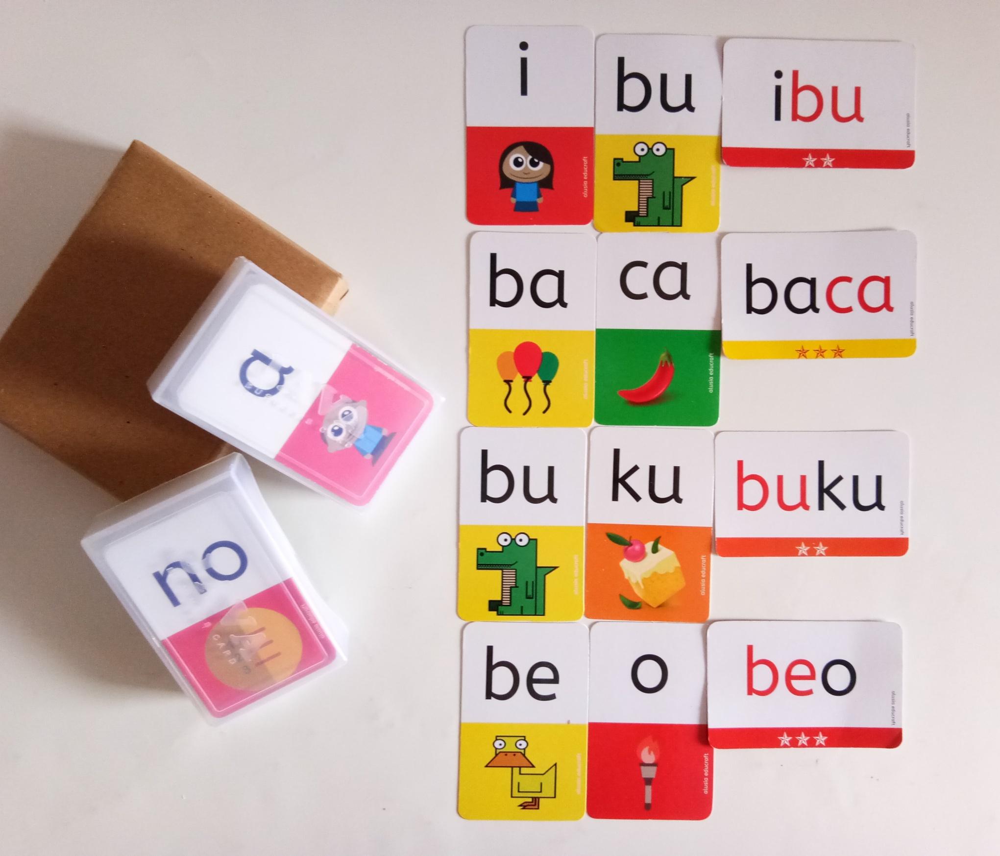 Belajar membaca dua suku kata huruf kecil