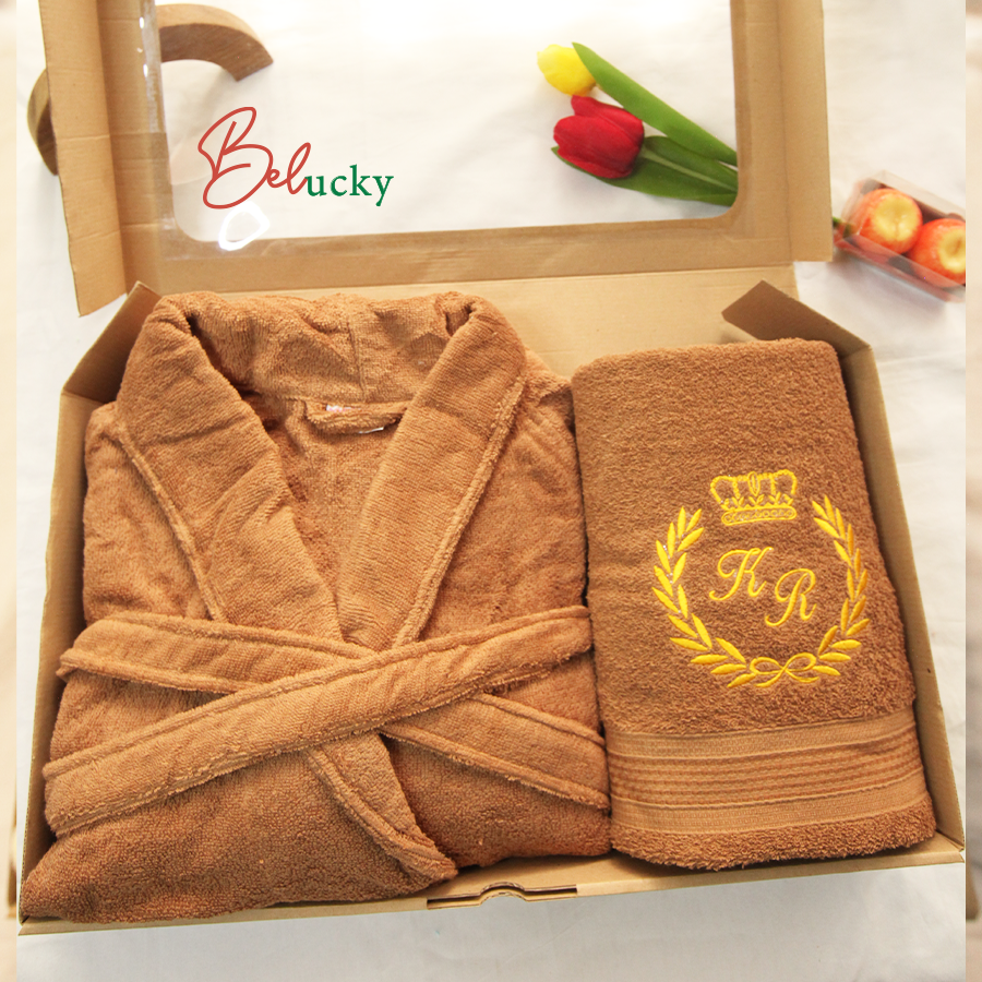 Premium Kimono Embroidered Towel pernikahan hadiah pernikahan Hampers Set 2 in 1