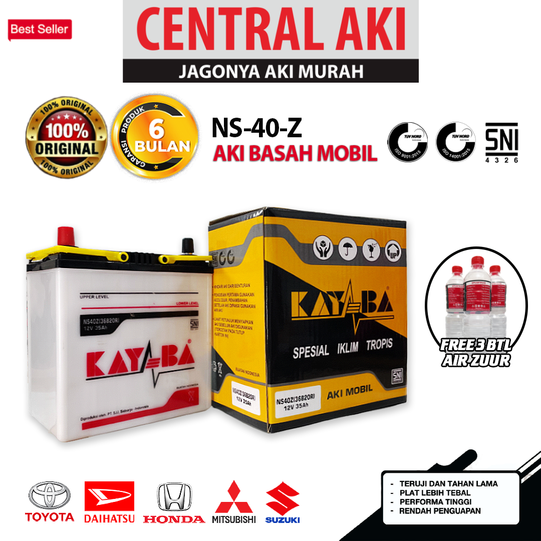Kayaba Ns40Z 12V 35Ah Car Battery Toyota Avanza Xenia Grandmax Apv Terios Rush Grandmax L300 Carry Atoz Zebra Luxio Swift Wet Battery Car Battery Harga 649,999 rupiah*Gratis Ongkir