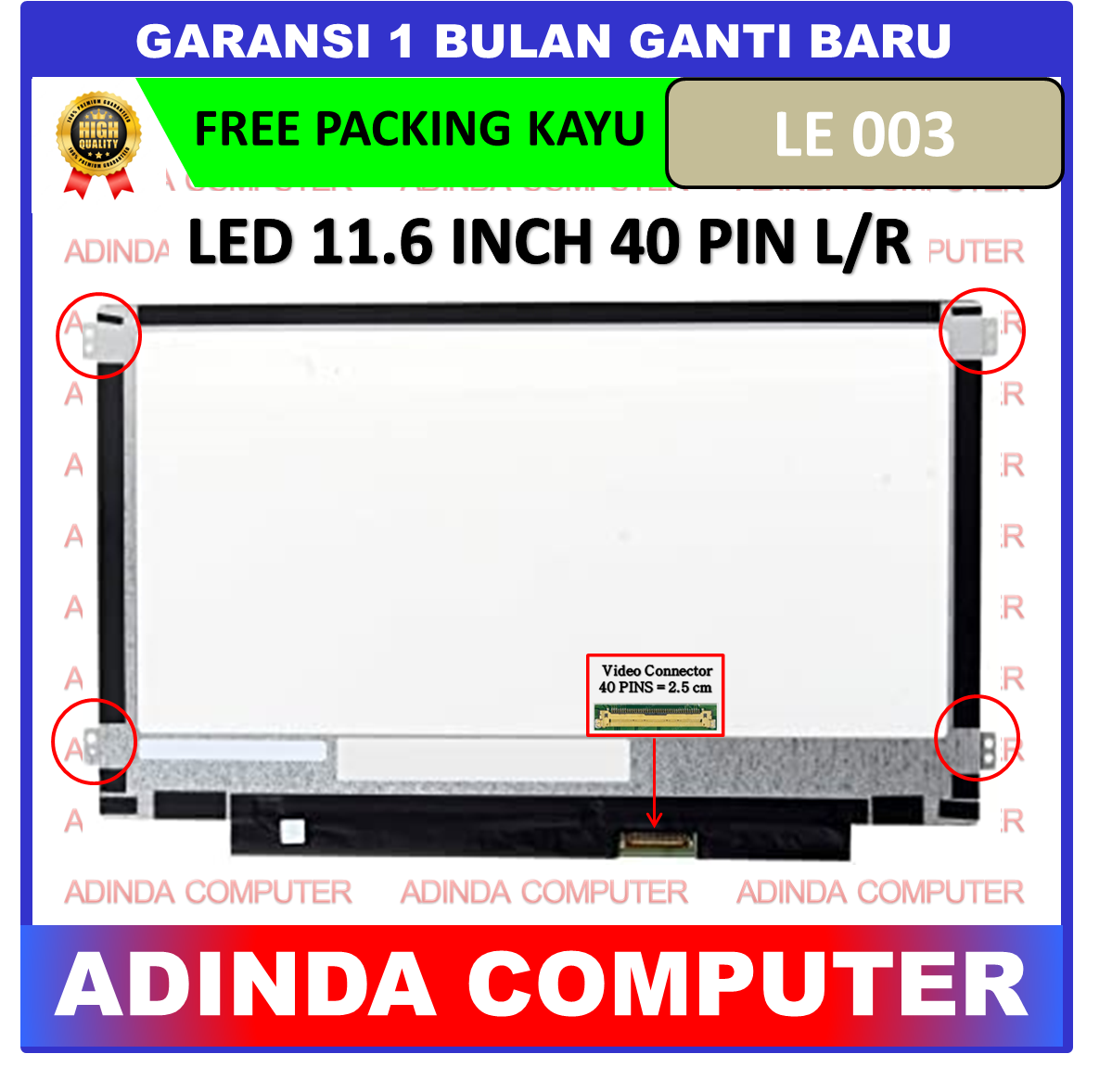 Dalle écran LCD 14" Pour Sony VAIO SVE141R11L - Connecteur 40pin - Neuf - Garantie 1 An