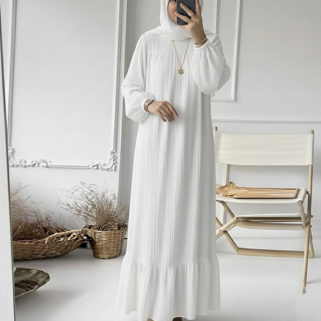 knee length dresses for ladies The Ultimate White Dress + Hijab Bundle – THE BRIDAL COVERUP