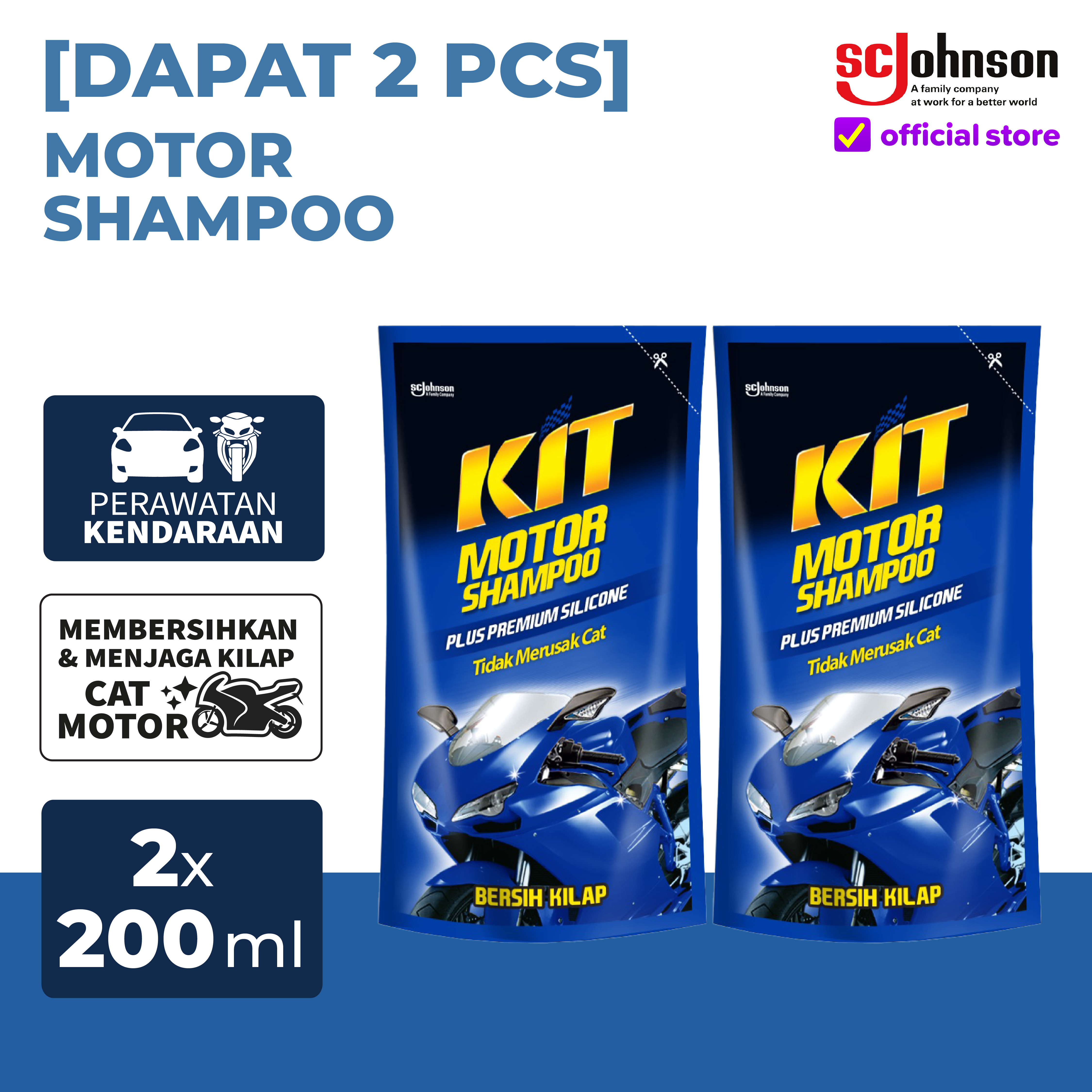 (Dapat 2Pcs) Kit Motor Shampoo Pouch 200mL Harga 16,290 Ringgit*Penghantaran Percuma
