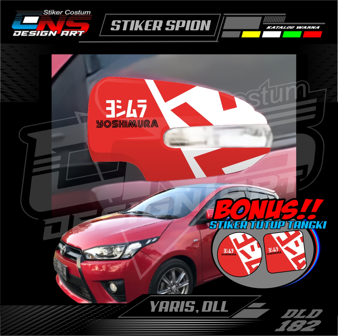 Stiker Spion Mobil Toyota Yaris YOSHIMURA Custom Semua Mobil Stiker Spion Pick Up Stiker Print Stiker Vinyl Stiker Kata Keren Stiker Cewek Vector Hijab - Bisa Request Giá 55,900 Đồng*Miễn phí vận chuyển