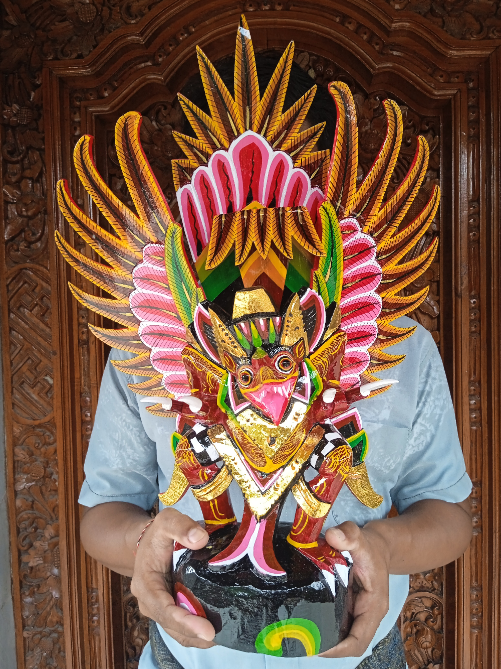 Dekorasi Patung Hiasan Burung Garuda 60cm Pajangan Paksi Kerajinan Kayu Handmade Asli Bali Bisa Dibong…
