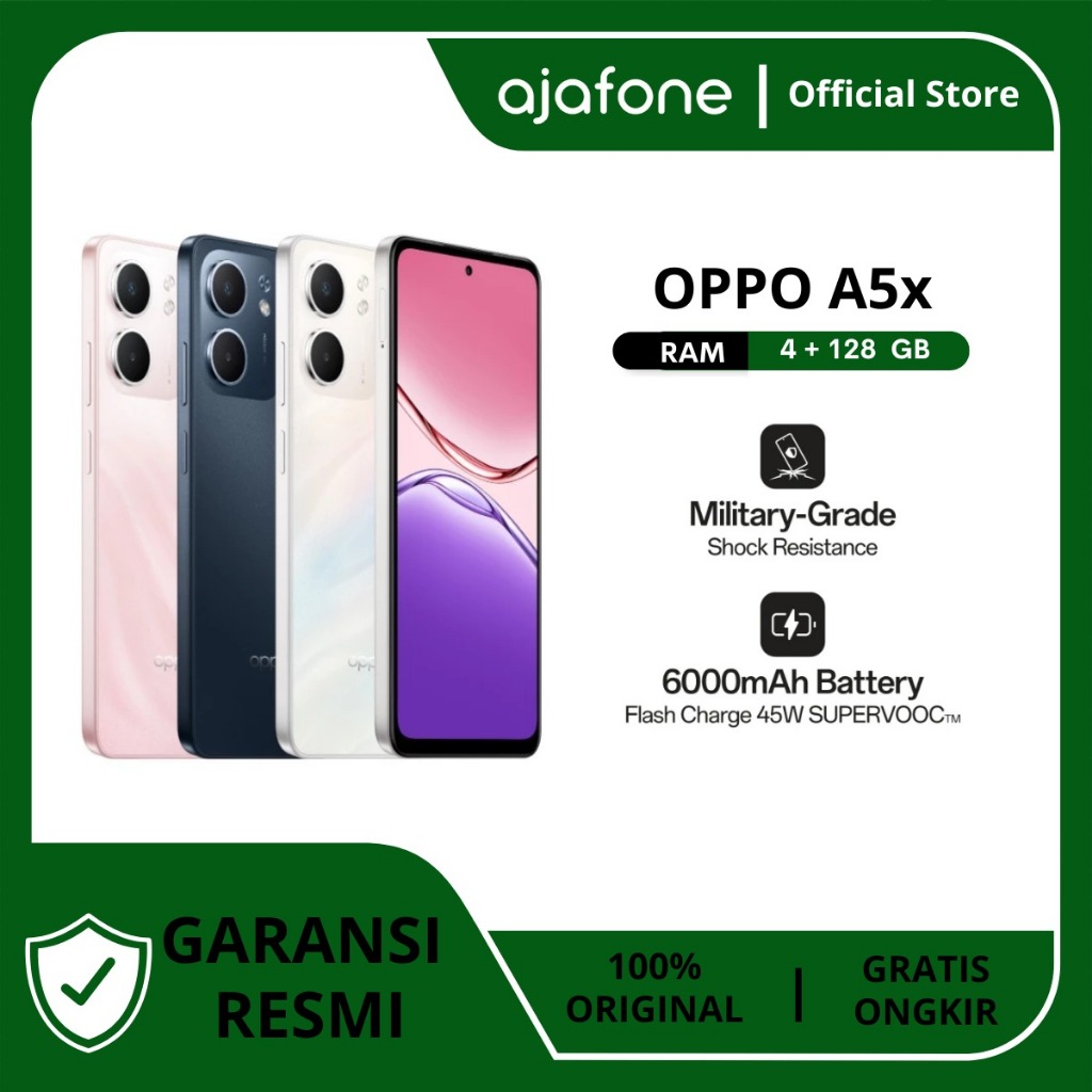 Oppo A5X Ram 4/128 original official warranty Harga 1,899,000 rupiah*Gratis Ongkir